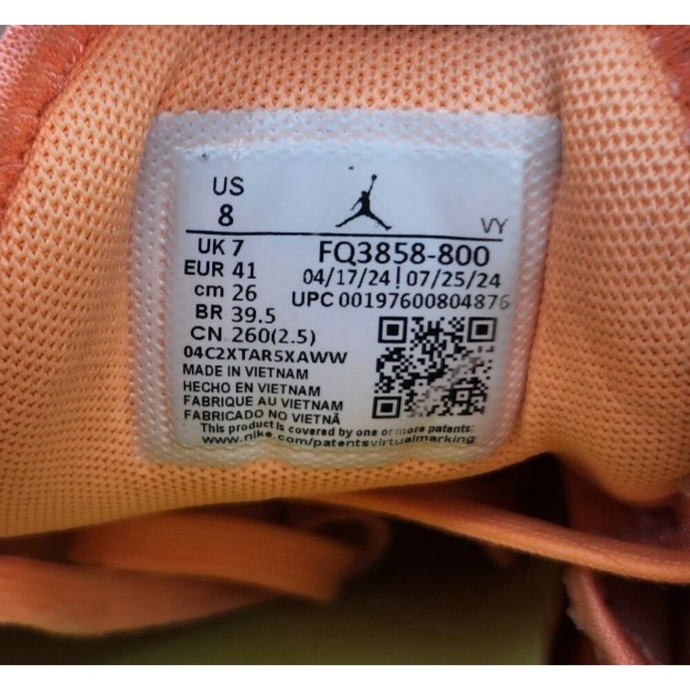 Air Jordan Heir Basketball Sneakers Men's 8 Orange Pulse Ghost Green FQ3858-800 - Picture 13 of 13